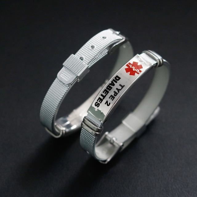 Bracelet de diabete ELIQUIS Bracelet reglable en acier inoxydable pour hommes et femmes alerte medicale surveillance de sante s Achat Vente bracelet gourmette Bracelet reglable en acier ino Cd
