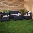 Gardenista Coussin de chaise de canapé de jardin extérieur, coussins de canapé résistants à l'eau pour meubles en rotin 4pk, pierre-3