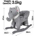 Animal à Bascule Éléphant Infantastic avec Effets Sonores et Ceinture pour Enfants de 10 Mois à 3 Ans-3