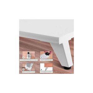 Lot De 8 Pieds De Lit/meuble En Bois Blanc - Hauteur 19.5cm, Occasion