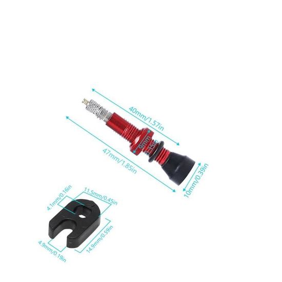Bleu 1 Paire de Kit de Tige de Valve Presta en Alliage Super L¨¦ger de 40 Mm pour V¨¦lo Tige de Valve VGEBY Tubeless Presta