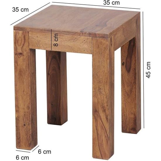 Wohnling Sheesham Massif Table dappoint 35 x 35 cm