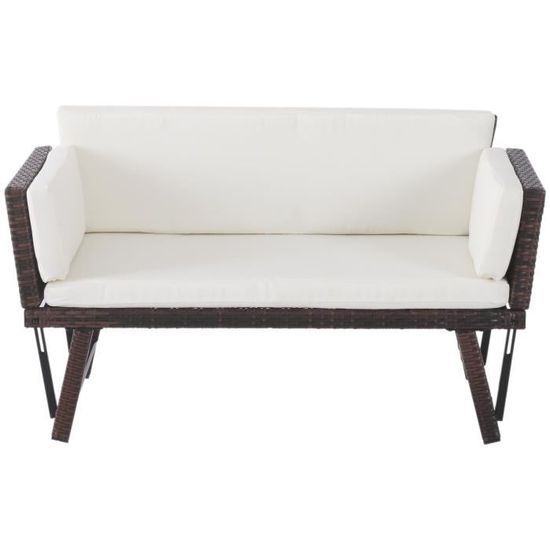 Canape Lit De Jardin Marron Lille Cdiscount Jardin