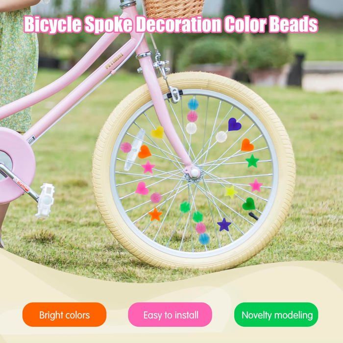 Lot De 144 Perles Pour Rayons De Vélo – Motifs Cœurs, étoiles, Lunes, Cercles | Décorations Lumineuses, Clip Rapide, Sécurité Réfléchissante, Enfants