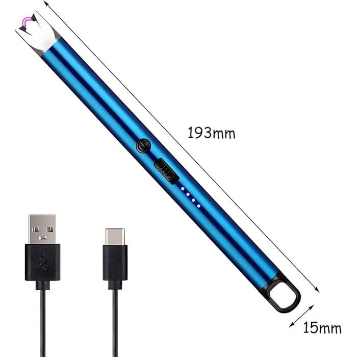 Vegena Allume Bougie Electrique, 3 Pièces Briquet À Arc Électrique, Briquet Électrique USB Rechargeable avec Verrouillage de Sécurité Coupe-Ventsans Flamme pour Cuisine Bougie Cheminée Barbecue