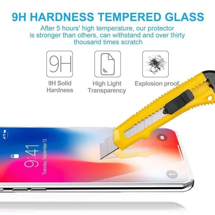 Verre de trempépour Apple iPhone XR en HAUTE TRANSPARENT Film de protection  d'écran durci tempered glass d'une dureté de 9H avec compatibilité 3D Touch  - Cadorabo