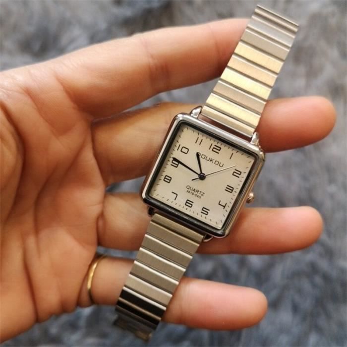 Gros cadran s1 Montre Bracelet quartz pour femmes Cadran Carr