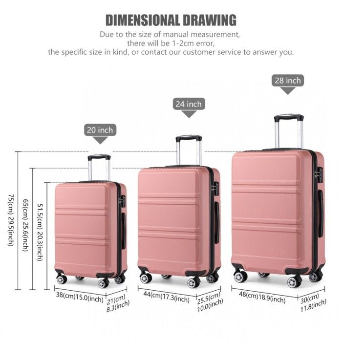 Kono Lot de 2 Valises de Voyage Rigide Valise Grande Taille 74cm avec 4 roulettes e Serrure TSA Kono Lot de 2 Valises de Voyage Rigide Valise Grande Taille 74cm avec 4 roulettes e Serrure TSA