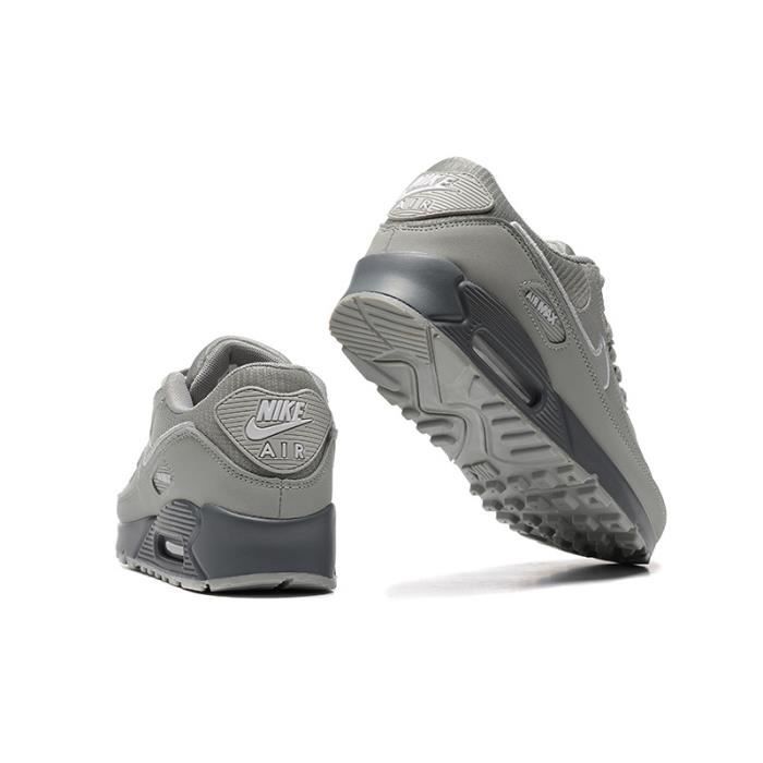 Baskets Nike Air Max 90 DV6819 100 Blanc casse clair Homme et Femme Gris Synthetique Lacets Plat Gris Cdiscount Chaussures