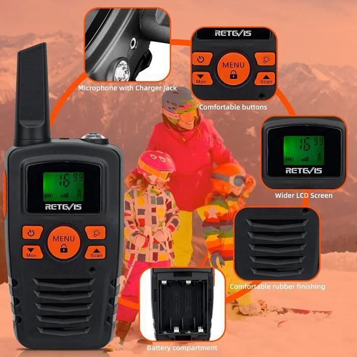 Talkie Walkie Longue Portée Enfants Adultes Rechargeable USB C 2 Pièces | Walkie Talkies PMR446 Batterie Lithium 1200mAh, 16 Canaux VOX pour Camping, Randonnée, Vélo et Cadeau Enfant Fille et Garçon Talkie Walkie Longue Portée Enfants Adultes Rechargeable USB C 2 Pièces | Walkie Talkies PMR446 Batterie Lithium 1200mAh, 16 Canaux VOX pour Camping, Randonnée, Vélo et Cadeau Enfant Fille et Garçon