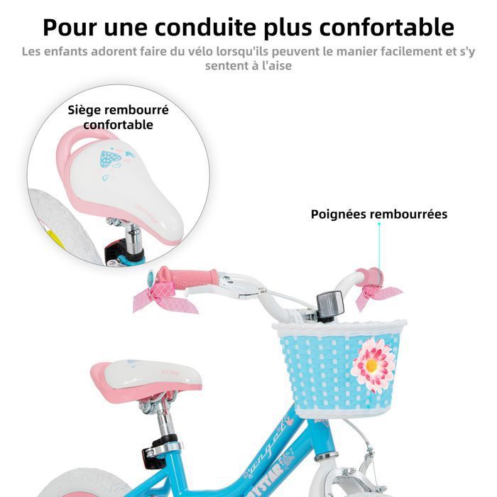 Vélo enfant évolutive 16 pouces - BIKESTAR - pour garcon et filles de 4