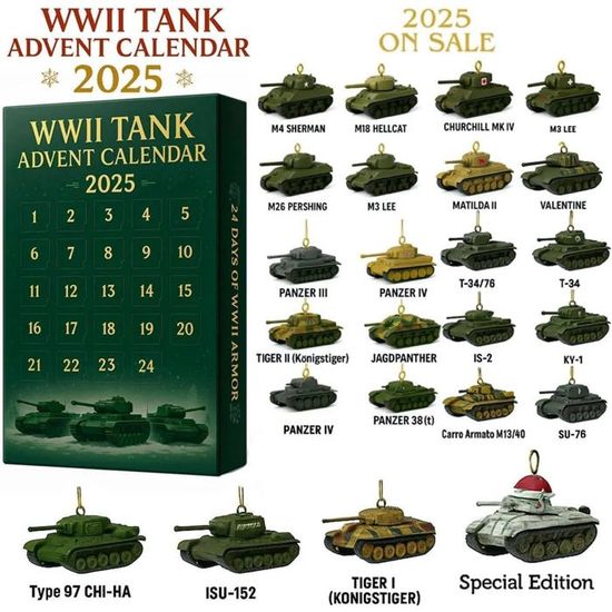 Calendrier De L'Avent 2025 Flotte Navale WW2 - 24 Jours, Décorations Sapin En Acrylique, Thème Militaire Naval
