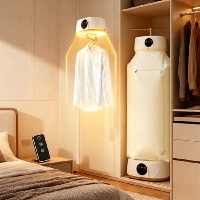 Sèche-linge Portable Pliable - 800W, Minuterie 180 Min, Pour Appartement, Hôtel, Voyage - Séchage Doux 360°