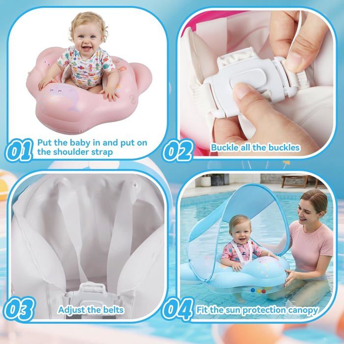 Bouée bébé avec pare soleil - Équipement bébé Bouée bébé avec pare soleil - Équipement bébé