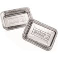 Petites barquettes en aluminium - WEBER - Lot de 10 - Récupération de jus de cuisson et graisses-0