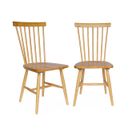 SWEEEK Lot de 2 chaises naturelles à barreaux en bois d'hévéa. ROMIE. L 50.8 x P 44.2 x H 90cm