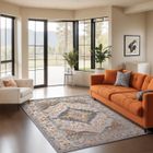 LIVABLISS SURYA Tapis de Salon à Poils Courts Doux Vintage Oriental JADE 200x275cm Multicolore/Taupe