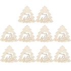 TINKSK - TINKSKY 10pcs ornements de sapin de Noël décorations en bois suspendues au xmas avec des cordes de chanvre