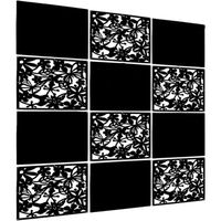 Lot de 12 panneaux décoratifs séparateurs de pièce en PVC à suspendre Noir+noir plein,Séparateur de Pièces pour Mur, Paravent,