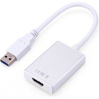 Adaptateur graphique câble convertisseur USB 3.0 vers HDMI pour PC HD 1080p (blanc)
