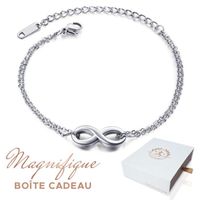 Bracelet femme Infini Baigné dans l’OR Blanc. Coffret cadeau offert. Cadeau femme original. Idée Cadeau maman. 2SPLENDID®