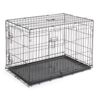 Cage pour Chien Pliable avec 2 Portes, Plateau Amovible, 92,5 x 57,5 x 64 cm,Noir