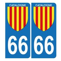 Autocollant Plaque d'immatriculation Voiture 66 Catalogne Bis