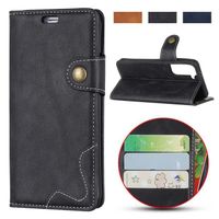 Coque Samsung S21 Plus, Housse Cuir PU Flip Case Portefeuille Protection Etui Coque Pour Samsung Galaxy S21 Plus - Noir
