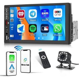 AUTORADIO 1 Din Autoradio avec Wireless CarPlay Android Auto 7 Pouces Écran avec Bluetooth Touchscreen avec Caméra de Recul.[Z1361]