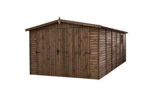 GARAGE Garage en bois traité,  ep 19mm, surface utile 17.02 m² INT033