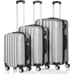Lot 3 valises dont 1 valise cabine rigides Cactus ABS - CA10533 - Couleur  principale : NOIR - valise pas cher 