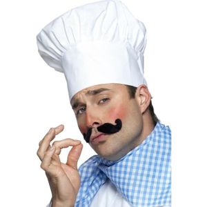 Yolev Chapeau de chef unisexe en coton - Chapeau de chef unisexe pour  adulte - Motif champignon - Casquette uniforme de cuisine réglable - Pour  pâtisserie, fête, cuisine, restaurant, Blanc a, taille