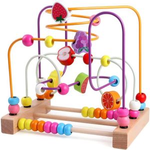 JEU D'APPRENTISSAGE Labyrinthe de Perles Jouets en Bois pour Bébé en Bas Âge Abaque Jouets Éducatifs Préscolaires pour Bébés Enfants Garçons Filles     