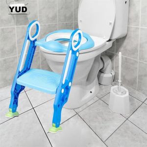 RÉDUCTEUR DE WC YUD Siège de Toilette pour Enfants Réducteur WC Pliable rembourrage en pvc (Bleu clair et bleu)