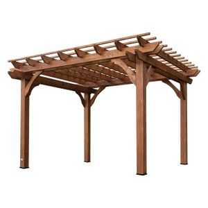 PERGOLA Pergola en bois de cèdre - Backyard Discovery - Terrasse 305x366cm - Assemblage facile - Design de luxe