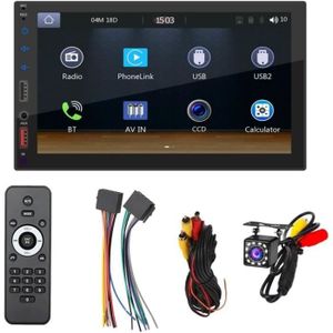 AUTORADIO 7 Pouces Double Din Autoradio Carplay Android Auto Mirror-Link, 12-Led Caméra De Recul Bluetooth Radio Caméra Usb[n545]