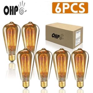 AMPOULE - LED OHP 6x E27 60W Ampoule Edison Incandescent Bulb 220V ST64