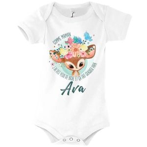 BODY Ava | Body bébé prénom fille | Comme Maman yeux de biche | Vêtement bébé adorable pour nouveau 3-6-mois