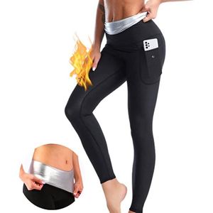 PANTALON DE SUDATION Pantalon Sudation Femme - Sauna Shapewear Taille Haute - Fitness Yoga Noir