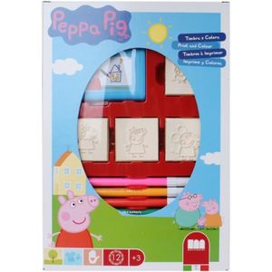 Coffret 8 Tampons Enfants en Bois Encre Peppa Pig Tampon Enfant