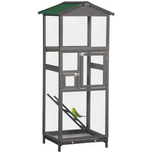 VOLIÈRE - CAGE OISEAU Cage à oiseaux volière grande taille 2 portes toit