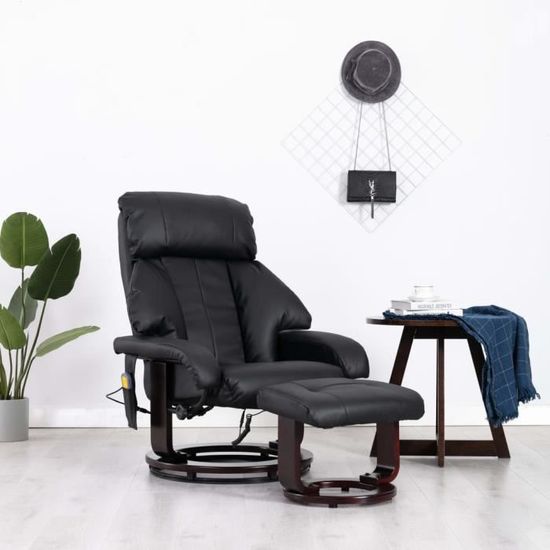 Fauteuil de massage - Relaxant chaise Fauteuil relax - TV Noir Similicuir