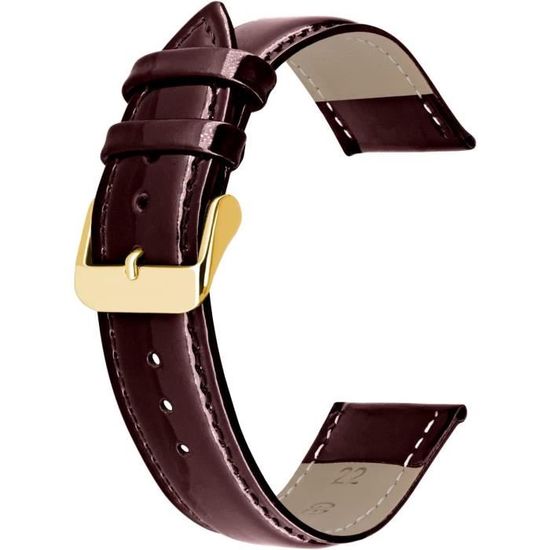 Bracelet Montre Cuir Véritable 14mm – Marron – Boucle Métal – Neuf