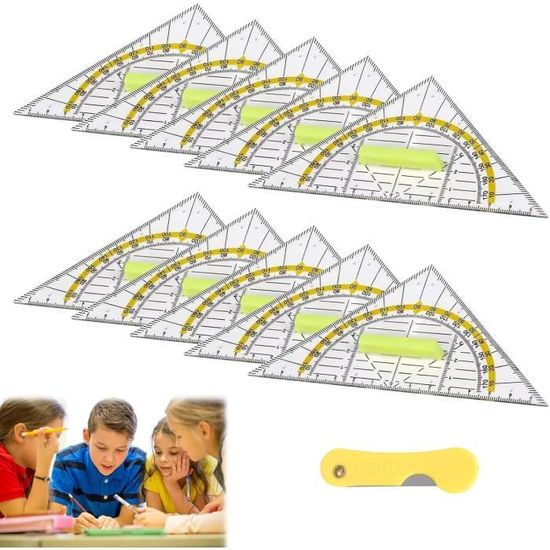 Equerre Ecole Rapporteur,Geometrie Triangle Plastique À Dessiner Avec ...