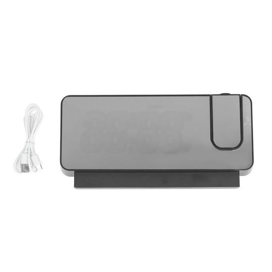 Réveil à Projection LED Grand Écran - Horloge Numérique Avec Température & Humidité, Double Alarme, Ports USB Et Projection 180°