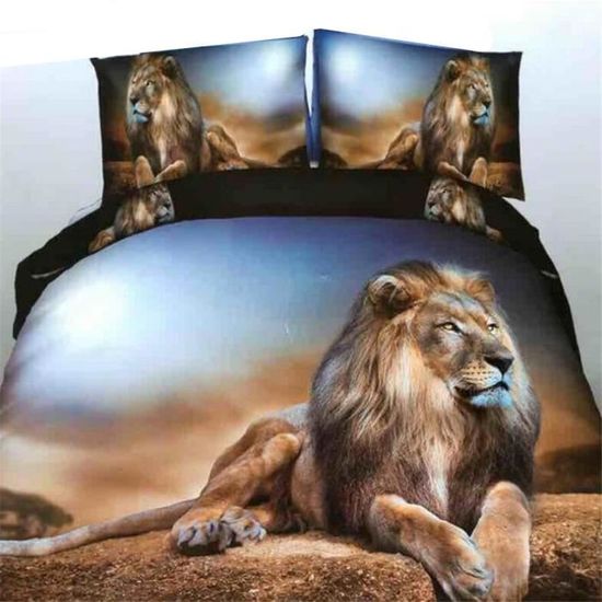 200*230cm 3D Lion Ensembles De Literie Impression 4 pcs Housse de couette/Drap De Lit/Taie D'oreiller Linge de Maison 