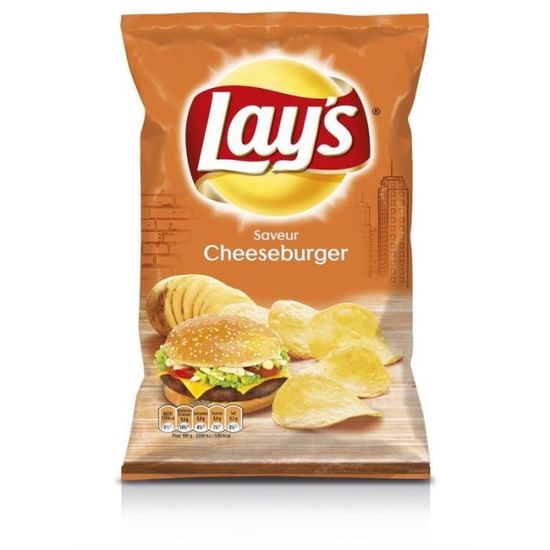 LAY'S - Chips Cheesburger 120G - Lot De 4