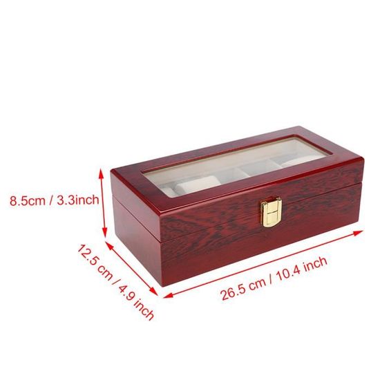Boîte à Montre En Bois 18 Fentes - Présentoir Ébène, Rangement Et Protection Montres, Organisateur Bijoux