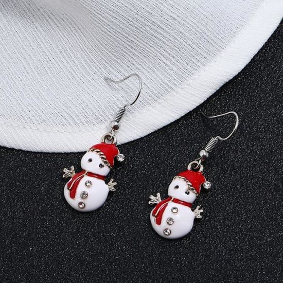 5 paires de boucles d'oreilles de Noël bonhomme de neige oreille goutte d'oreille décor pour fête costumée  MONTRE BRACELET