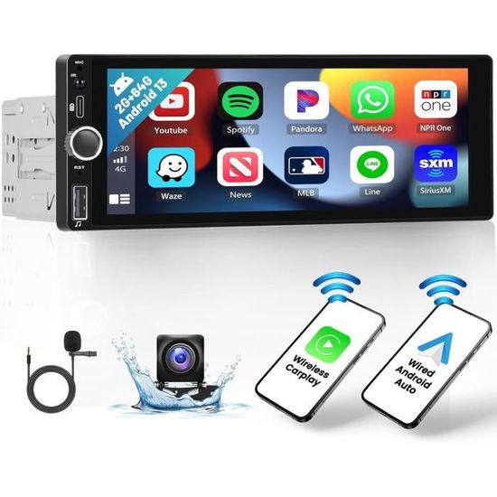 Autoradio Android 9" Pour Peugeot 3008/5008 2009-2016 - 2Go/64Go, CarPlay/Android Auto Sans Fil, GPS, WiFi, Caméra Recul